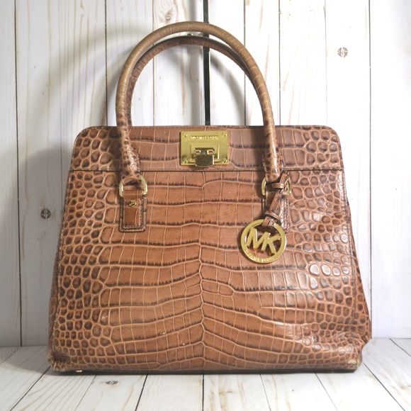 Michael michael kors astrid large crocodile-embossed satchel Clearance